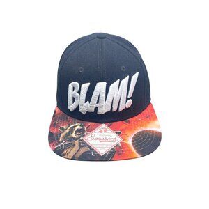 GUARDIANS THE GALAXY Marvel Black “”BLAM!” Wool Blend Snap Back Cap Hat